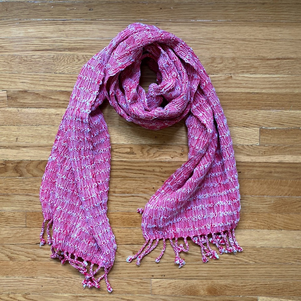 Red & White medium weight Scarf